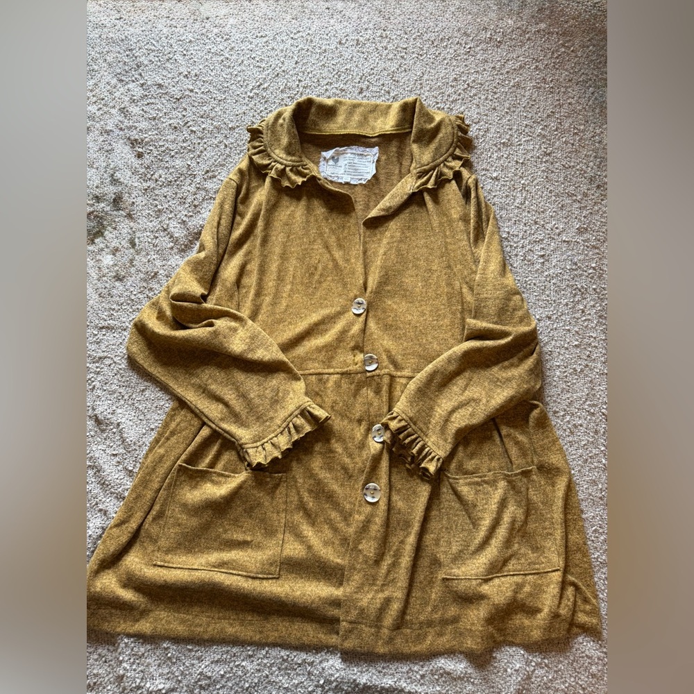 Women's Mustard Button-Up Blouse